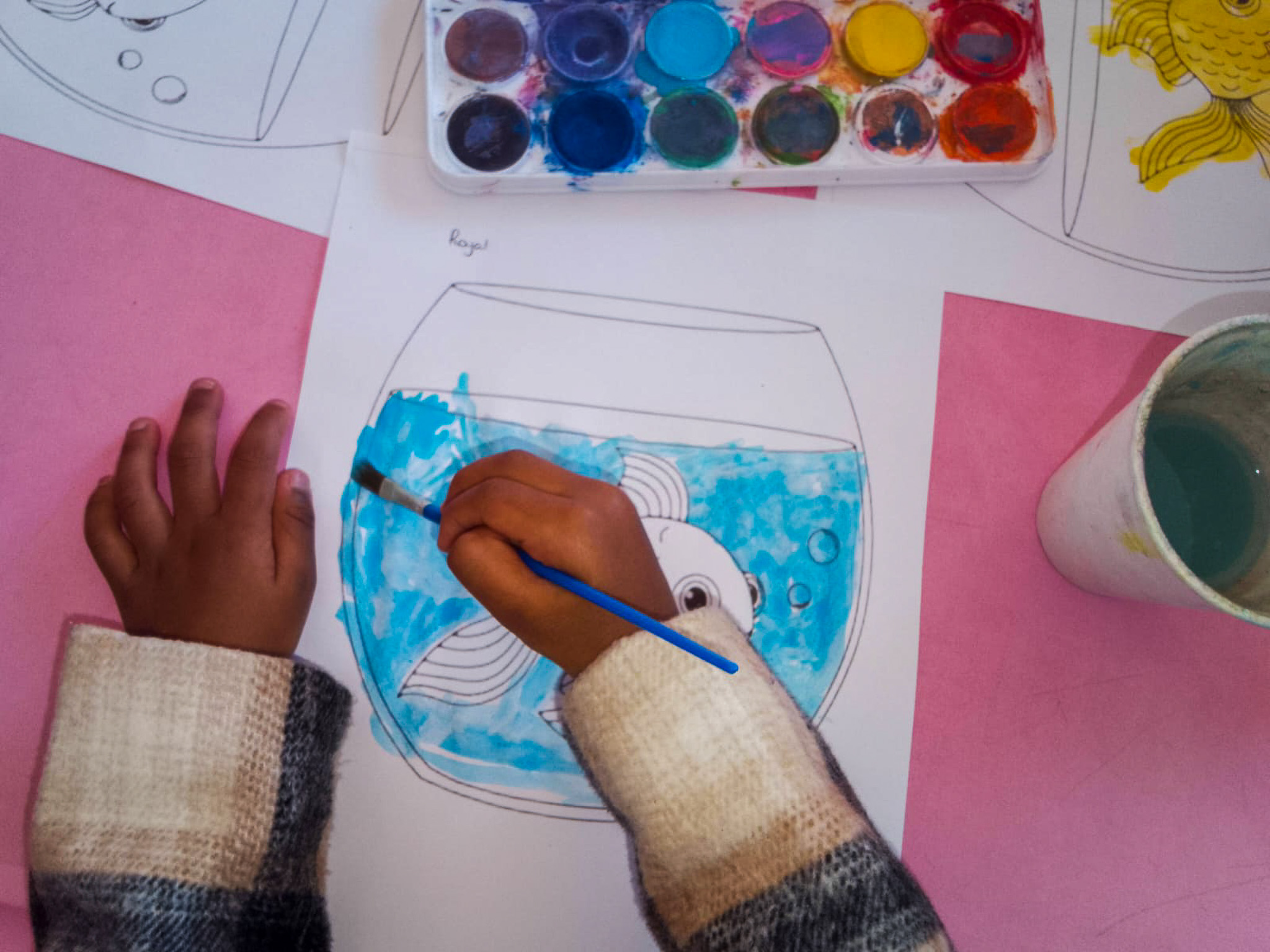 Creative painting session at Daddy Daycare preschool, Roodepoort
